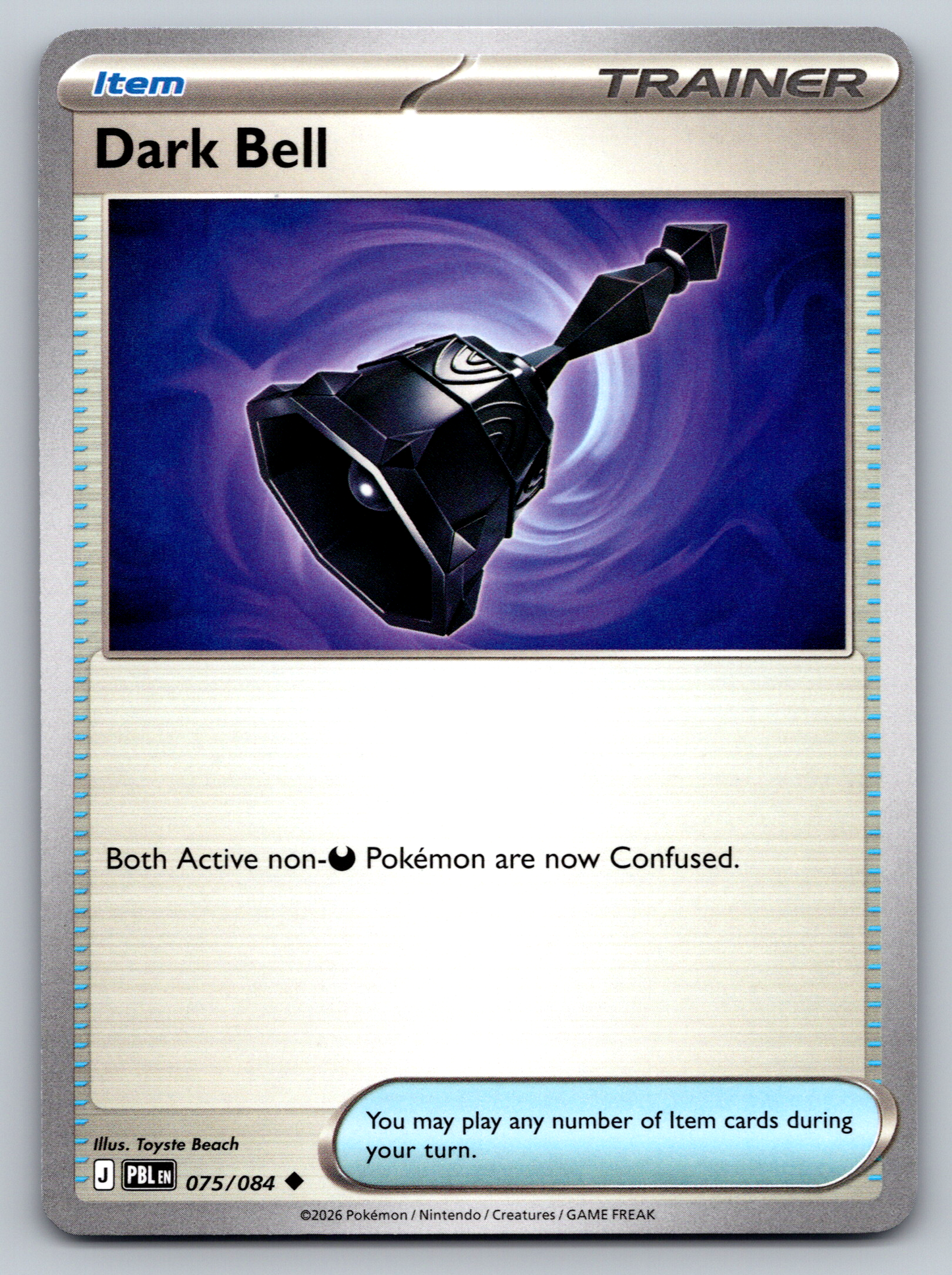 Pokémon Trading Card Game Mega Evolution Pitch Black PBL 075/084 Dark Bell Card
