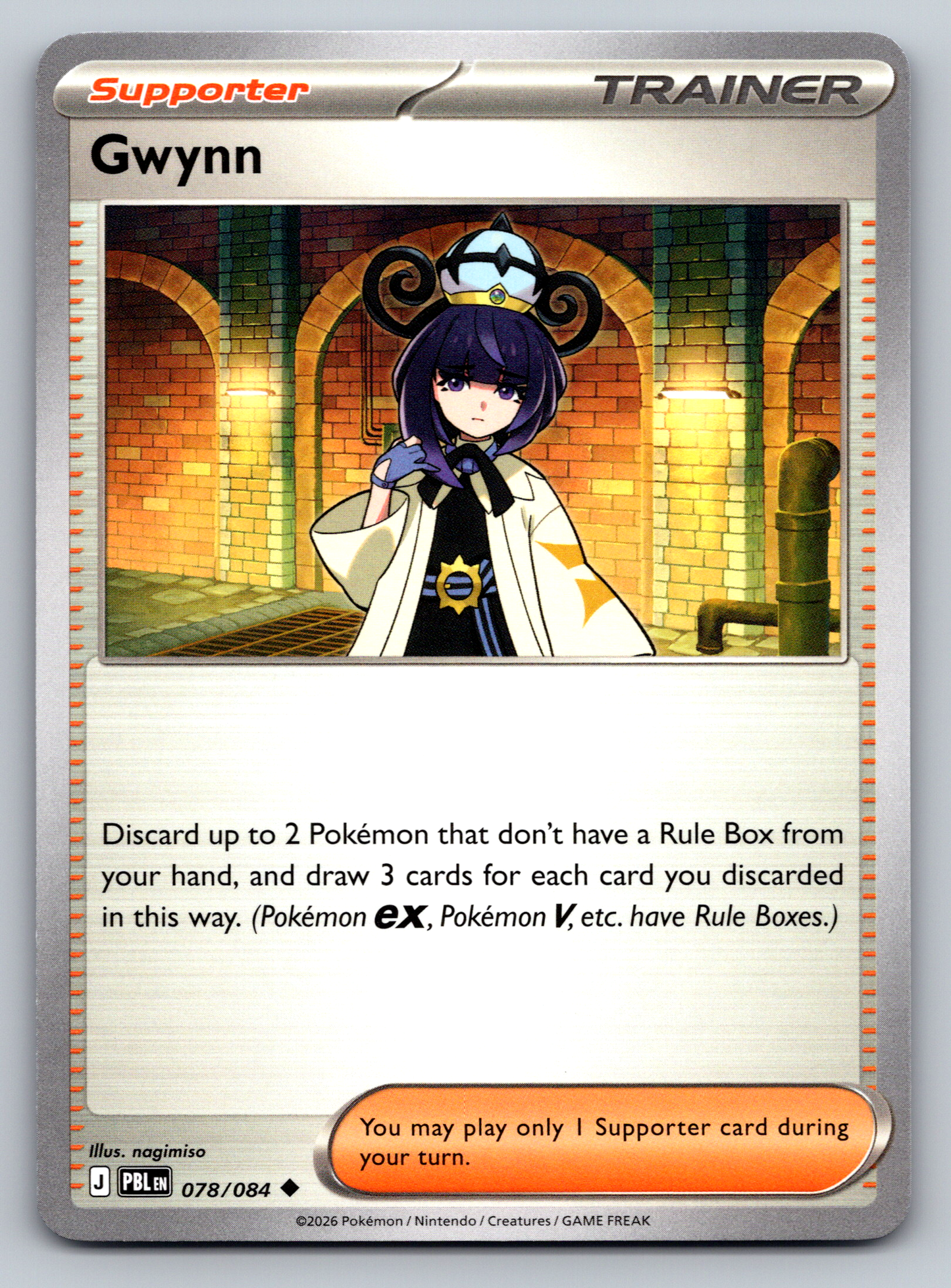 Pokémon Trading Card Game Mega Evolution Pitch Black PBL 078/084 Gwynn Card