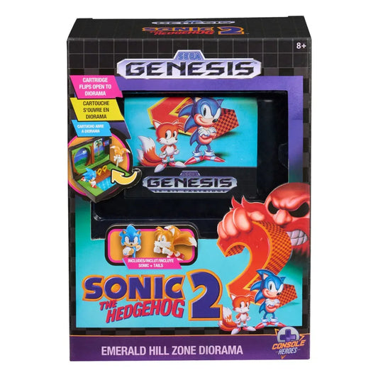Console Heroes Sega Genesis Sonic the Hedgehog 2 Cartridge Diorama Playset - Glass City Comics & Collectibles