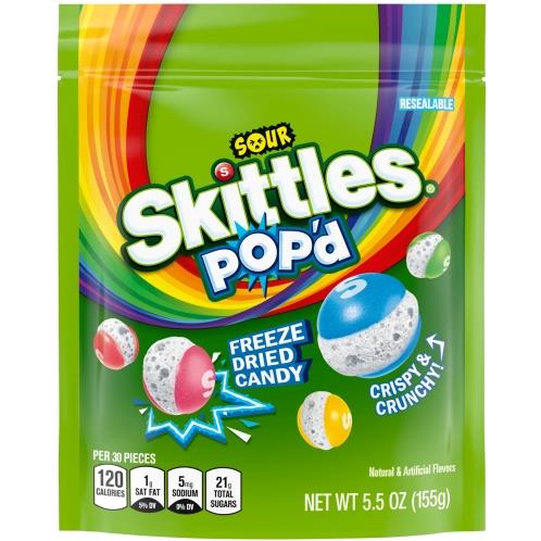 Skittles Pop'd Freeze Dried Candy 5.5 oz