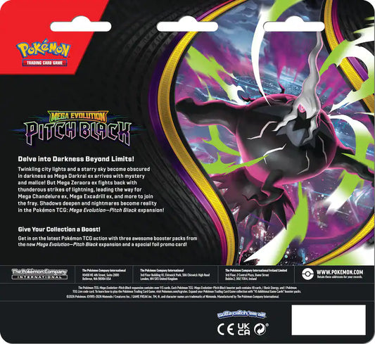 Pokémon Trading Card Game Mega Evolution Pitch Black Blister Booster 3-Pack