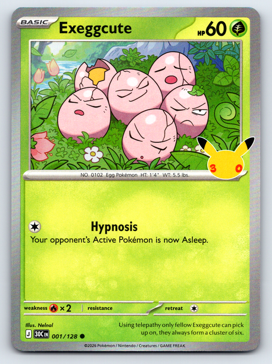 Pokémon Trading Card Game 30th Celebration 30C 001/128 Exeggcute