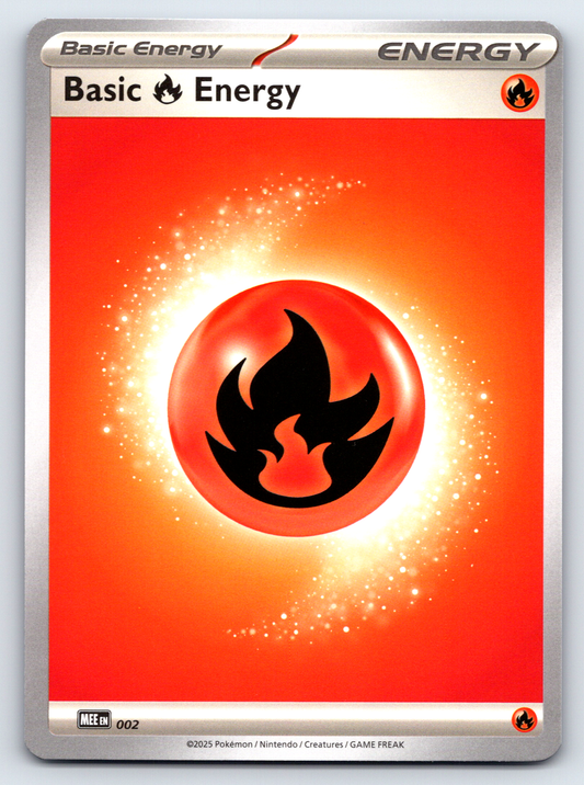 Pokémon Trading Card Game Mega Evolution MEE 002 Basic Fire Energy Base Card