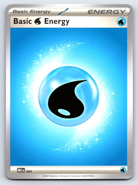 Pokémon Trading Card Game Mega Evolution MEE 003 Basic Water Energy Base Card