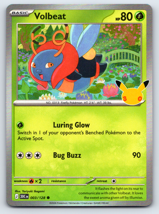 Pokémon Trading Card Game 30th Celebration 30C 003/128 Volbeat