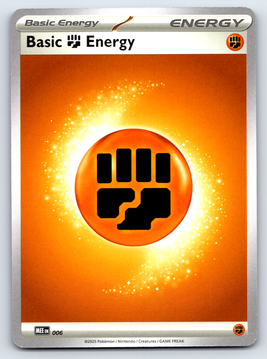 Pokémon Trading Card Game Mega Evolution MEE 006 Basic Fighting Energy Base Card