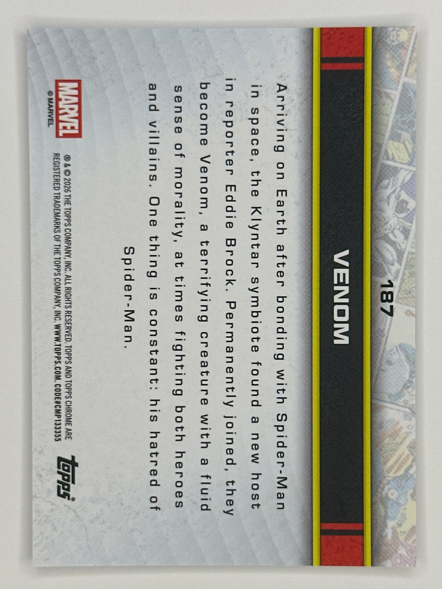 2026 Topps Marvel Chrome 187 Venom Base Card
