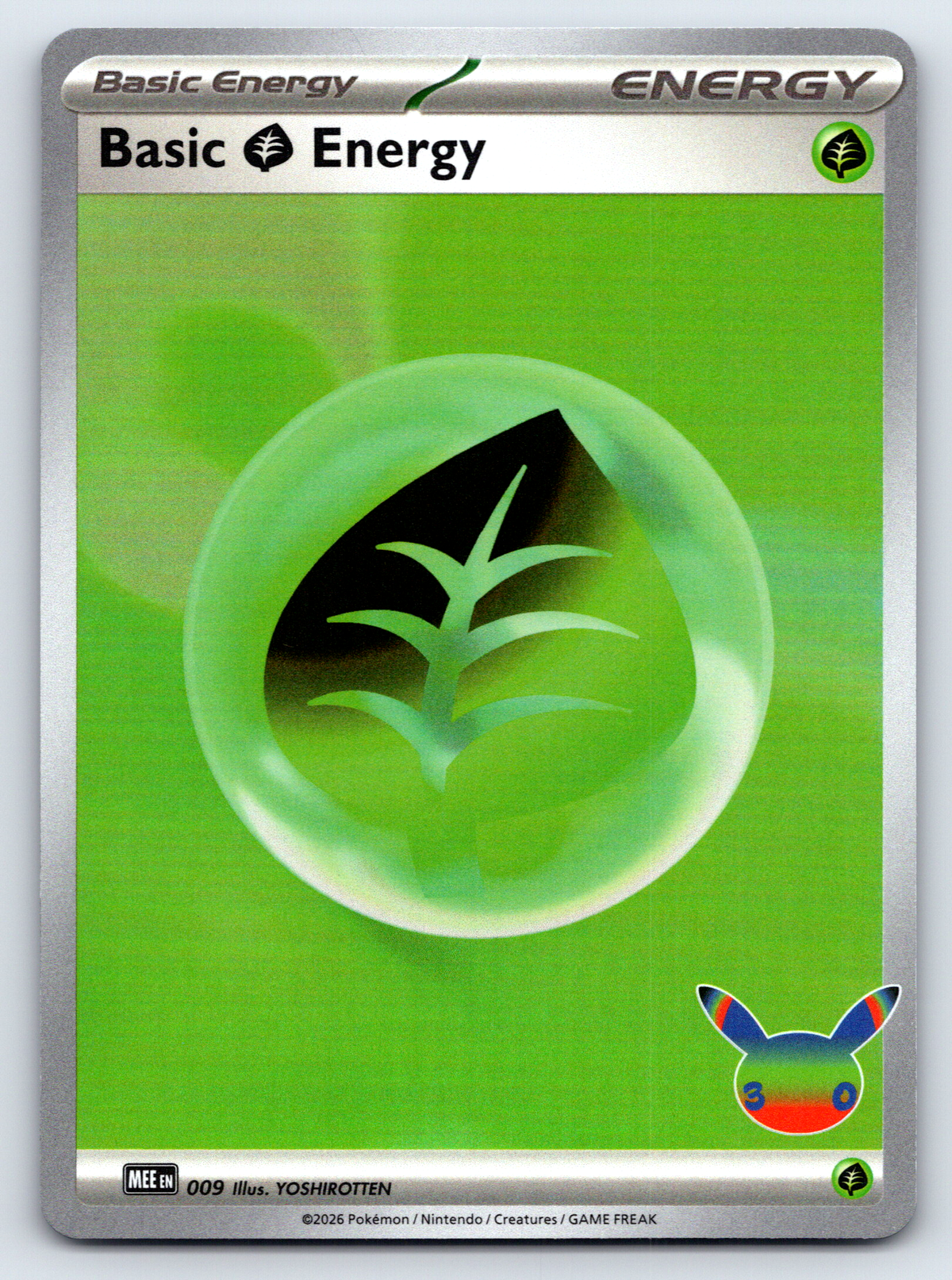 Pokémon Trading Card Game 30th Celebration MEE 009 Grass Energy