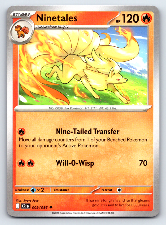 Pokémon Trading Card Game Mega Evolution Chaos Rising CRI 009/086 Ninetales