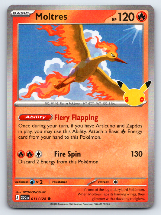 Pokémon Trading Card Game 30th Celebration 30C 011/128 Moltres