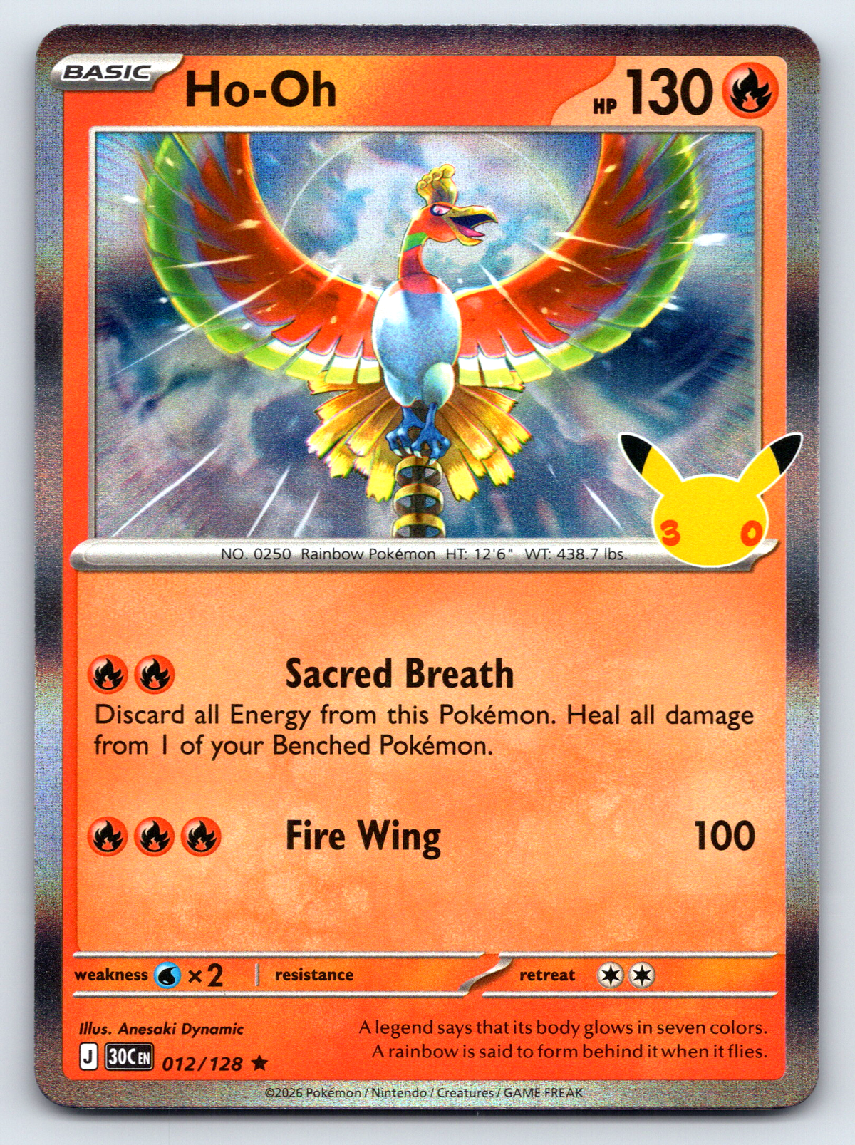 Pokémon Trading Card Game 30th Celebration 30C 012/128 Ho-Oh