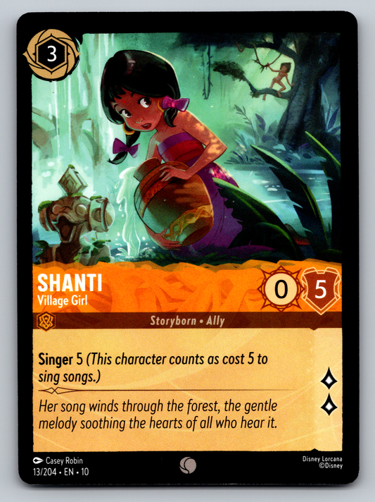 Disney Lorcana Trading Card Game Whispers in the Well 013/204 Shanti Village Girl Card
