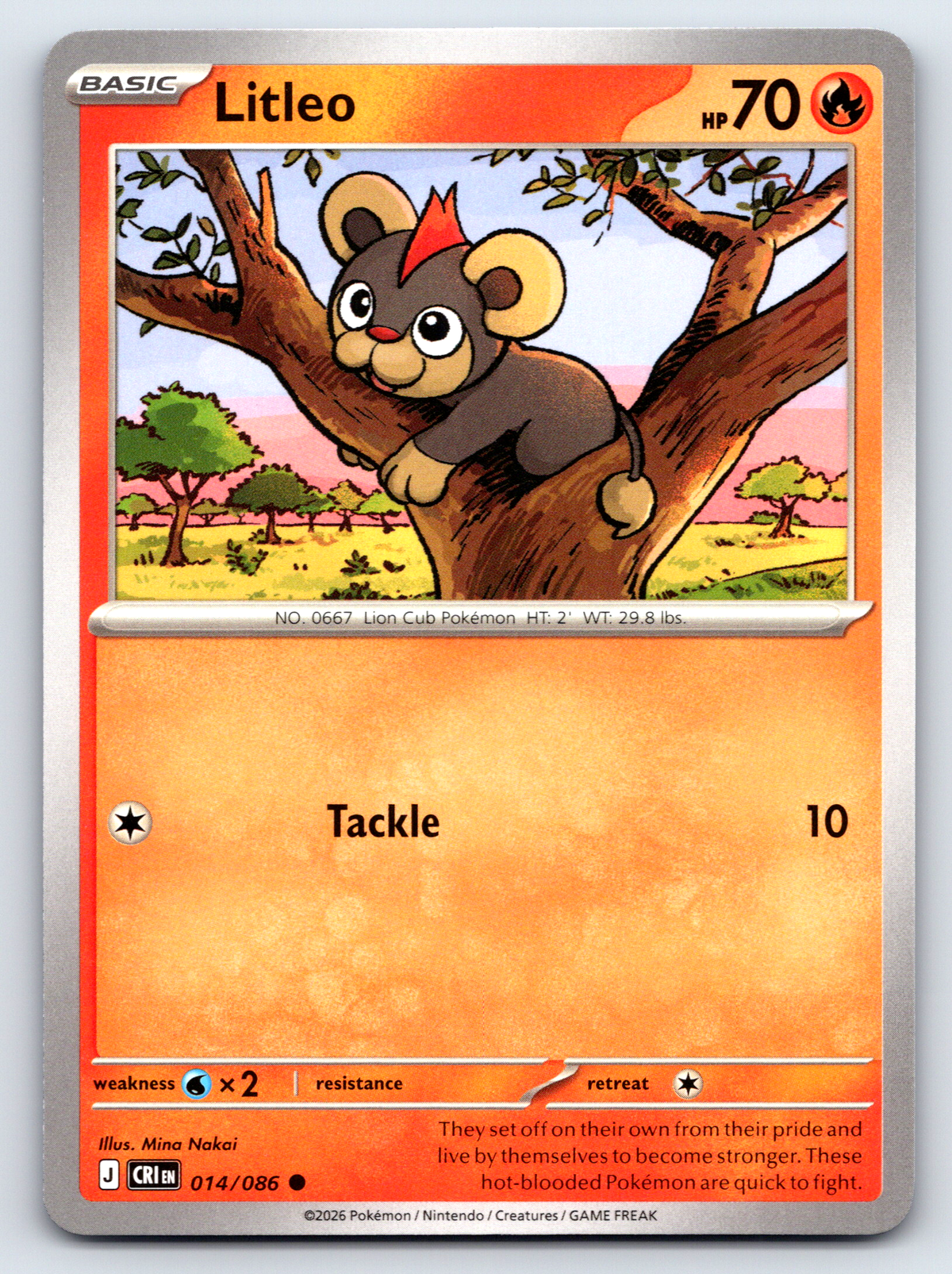 Pokémon Trading Card Game Mega Evolution Chaos Rising CRI 014/086 Litleo