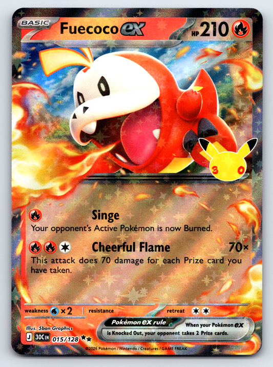 Pokémon Trading Card Game 30th Celebration 30C 015/128 Fuecoco ex