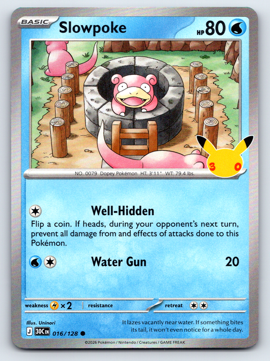 Pokémon Trading Card Game 30th Celebration 30C 016/128 Slowpoke