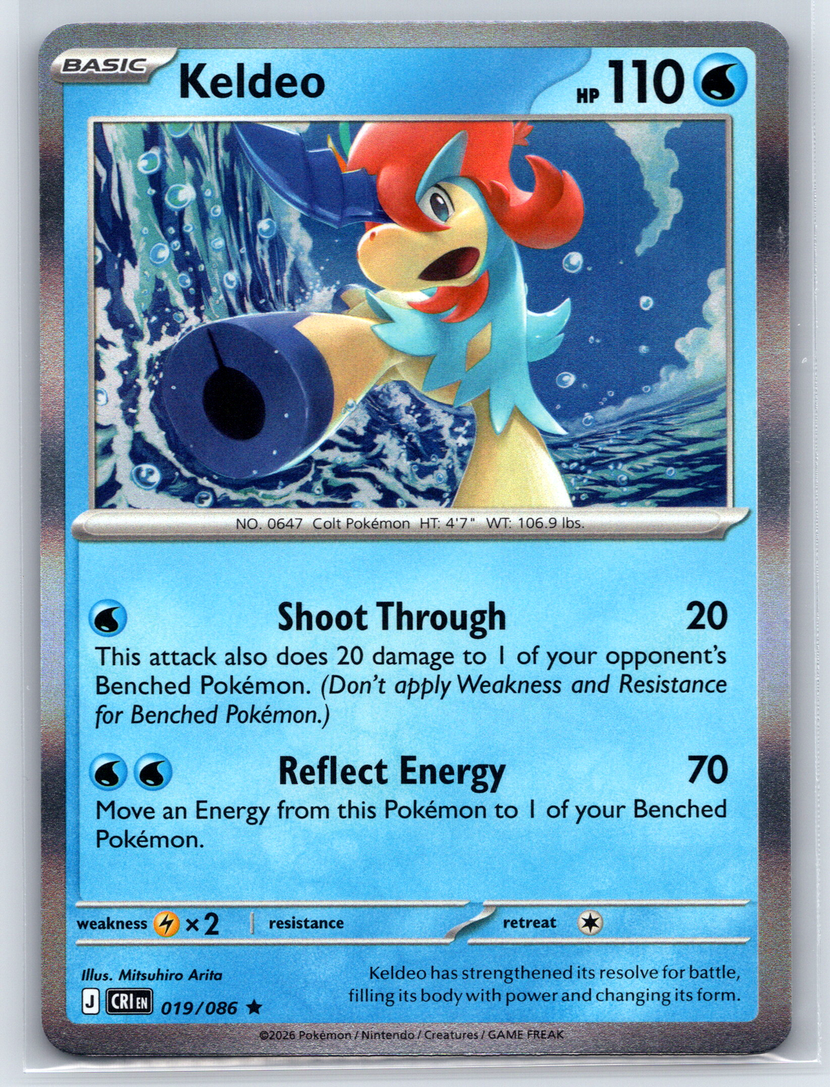 Pokémon Trading Card Game Mega Evolution Chaos Rising CRI 019/086 Keldeo