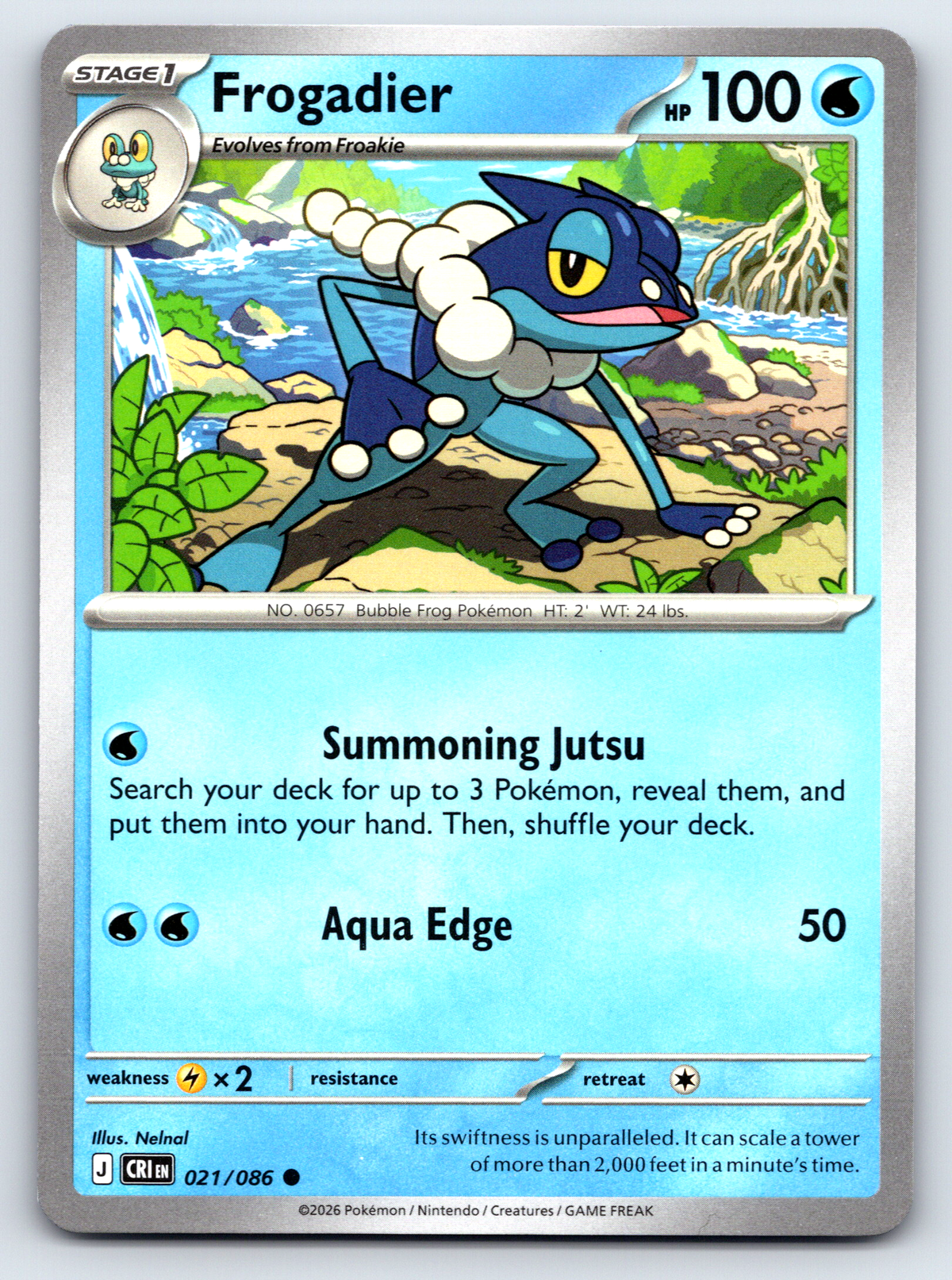 Pokémon Trading Card Game Mega Evolution Chaos Rising CRI 021/086 Frogadier