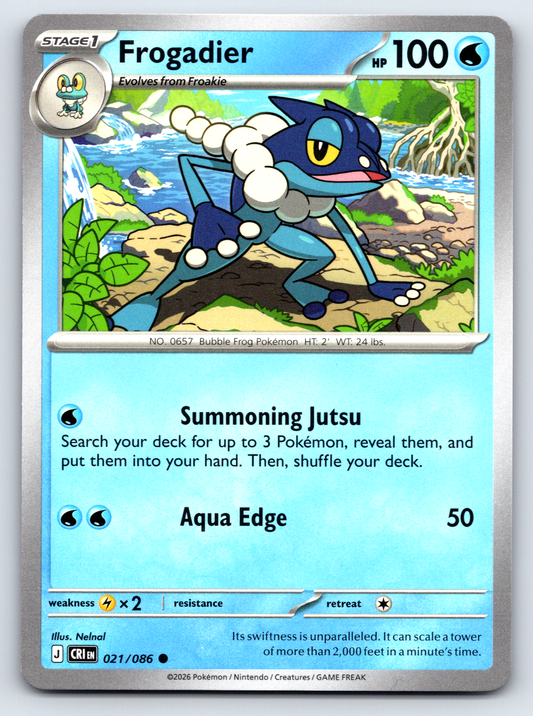 Pokémon Trading Card Game Mega Evolution Chaos Rising CRI 021/086 Frogadier