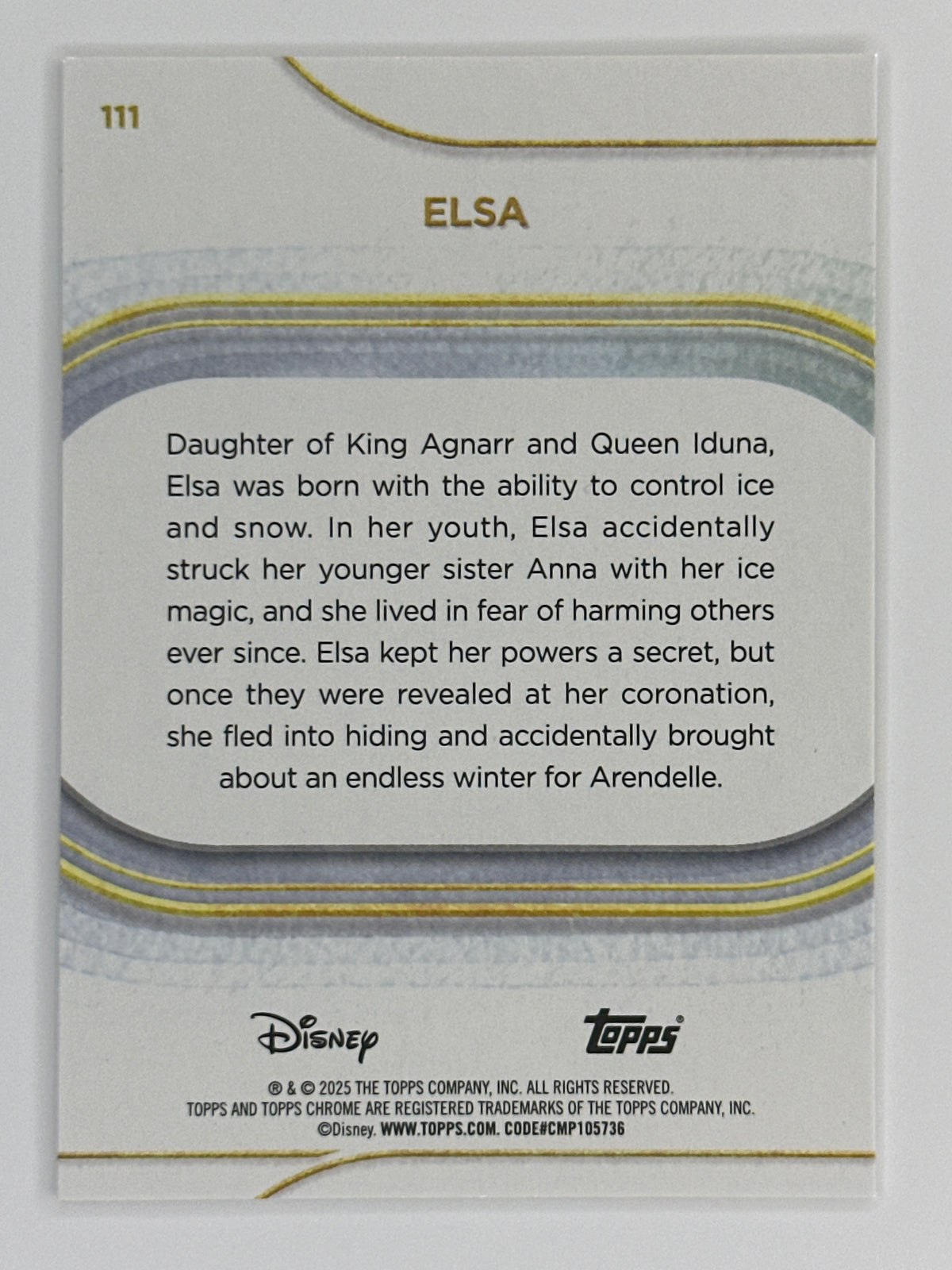 2025 Topps Disney Chrome 111 Elsa Base Card
