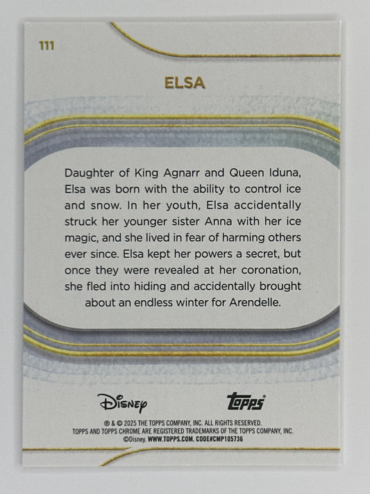 2025 Topps Disney Chrome 111 Elsa Base Card