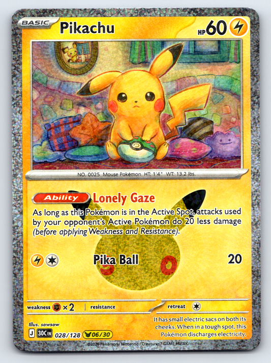 Pokémon Trading Card Game 30th Celebration 30C 028/128 Pikachu 06/30