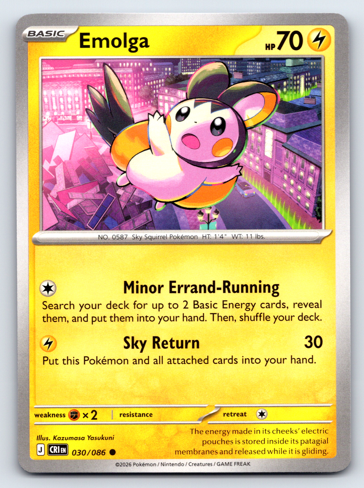 Pokémon Trading Card Game Mega Evolution Chaos Rising CRI 030/086 Emolga