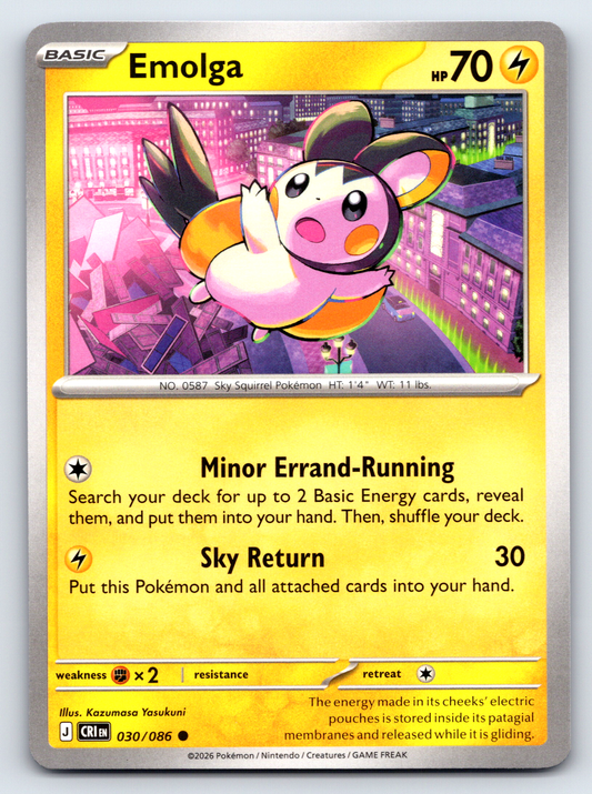 Pokémon Trading Card Game Mega Evolution Chaos Rising CRI 030/086 Emolga