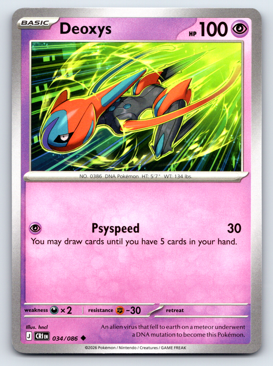 Pokémon Trading Card Game Mega Evolution Chaos Rising CRI 034/086 Deoxys