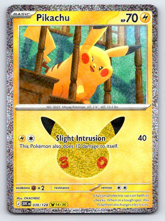 Pokémon Trading Card Game 30th Celebration 30C 036/128 Pikachu 14/30