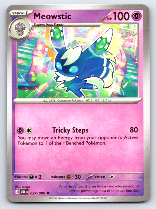 Pokémon Trading Card Game Mega Evolution Chaos Rising CRI 037/086 Meowstic