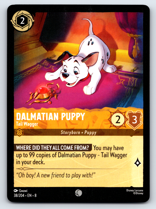 Disney Lorcana Trading Card Game Reign of Jafar 038/204 Dalmatian Puppy Tail Wagger Card