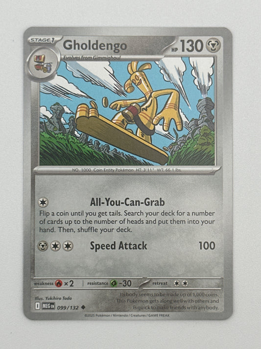Pokémon Trading Card Game Mega Evolution MEG 099/132 Gholdengo Base Card