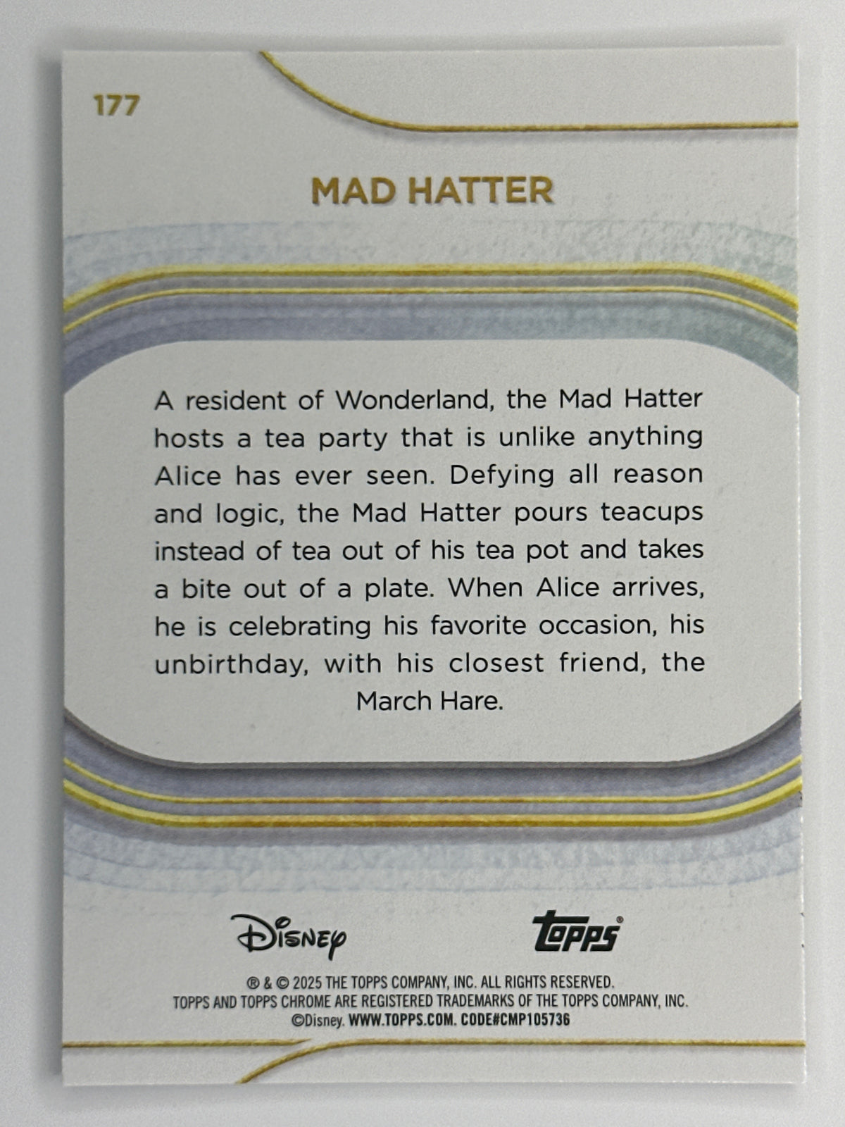 2025 Topps Disney Chrome 177 Mad Hatter Base Card