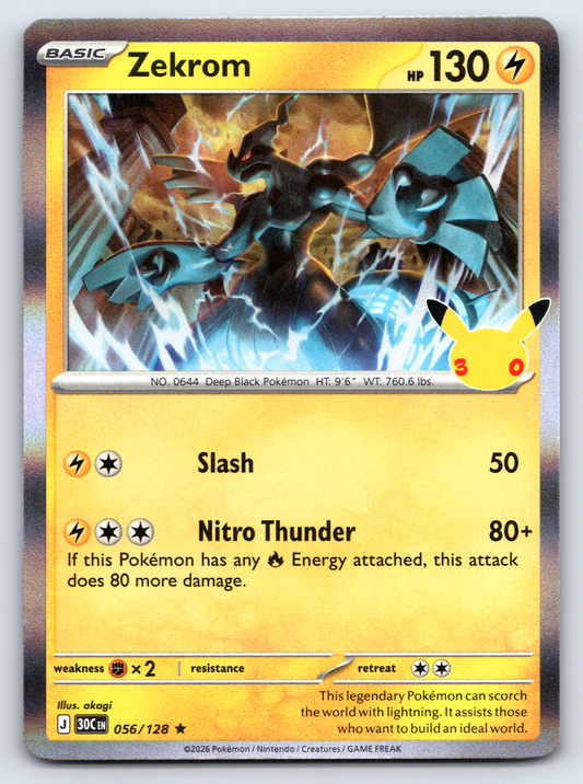 Pokémon Trading Card Game 30th Celebration 30C 056/128 Zekrom