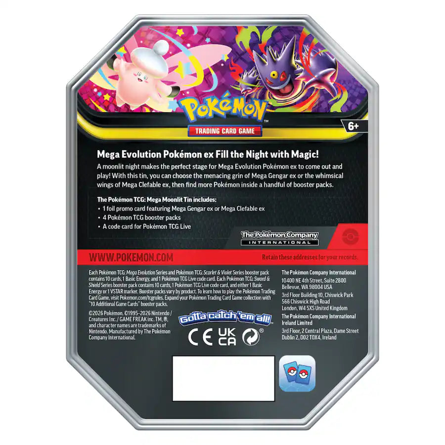 Pokémon Trading Card Game Mega Moonlit Tin Mega Clefable Ex