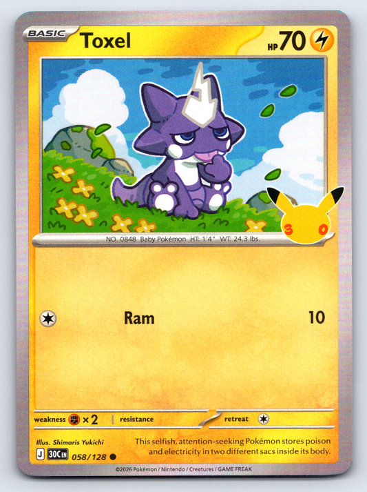 Pokémon Trading Card Game 30th Celebration 30C 058/128 Toxel