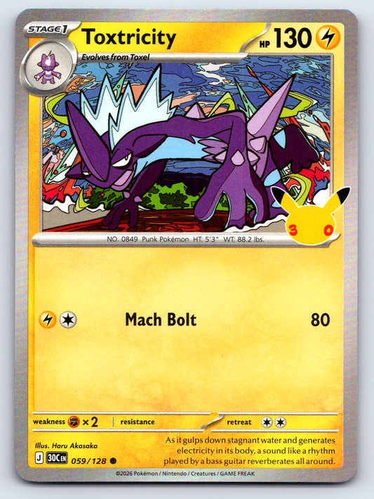 Pokémon Trading Card Game 30th Celebration 30C 059/128 Toxtricity