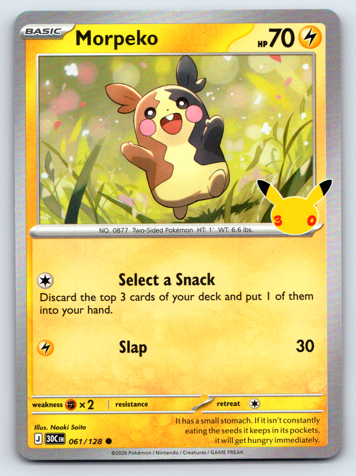 Pokémon Trading Card Game 30th Celebration 30C 061/128 Morpeko