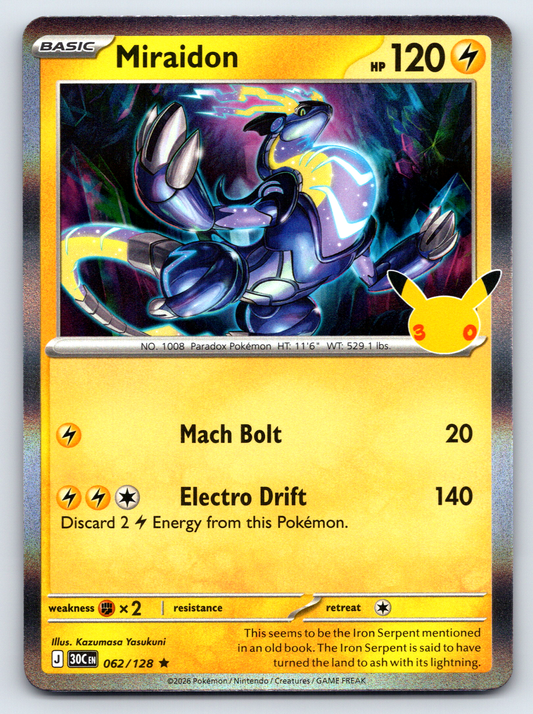 Pokémon Trading Card Game 30th Celebration 30C 062/128 Miraidon