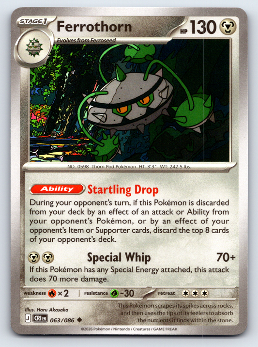 Pokémon Trading Card Game Mega Evolution Chaos Rising CRI 063/086 Ferrothorn