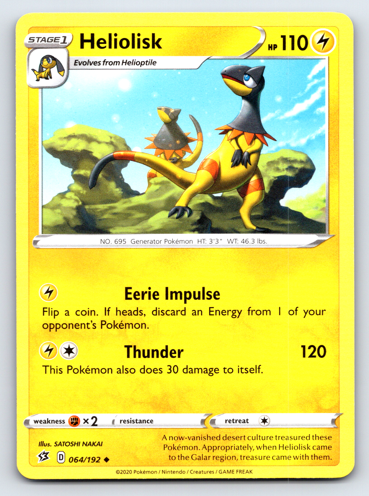 Pokémon Trading Card Game Sword & Shield Rebel Clash RCL 064/192 Heliolisk