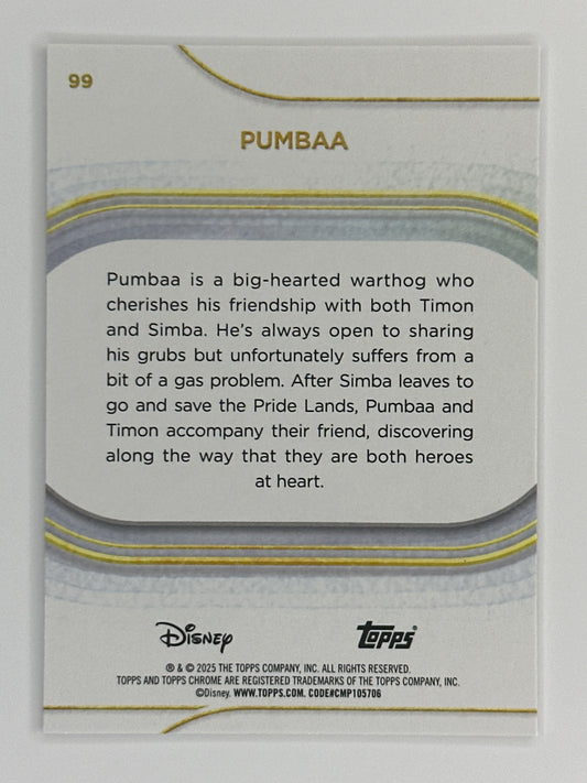 2025 Topps Disney Chrome 099 Pumbaa Base Card