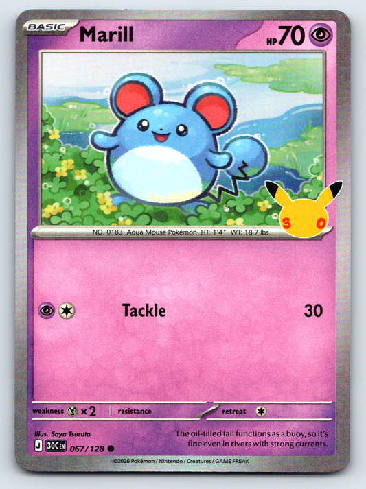 Pokémon Trading Card Game 30th Celebration 30C 067/128 Marill