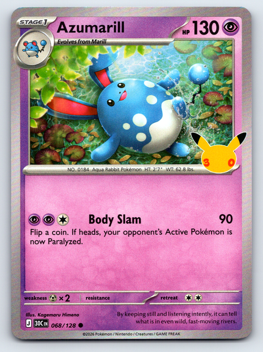 Pokémon Trading Card Game 30th Celebration 30C 068/128 Azumarill