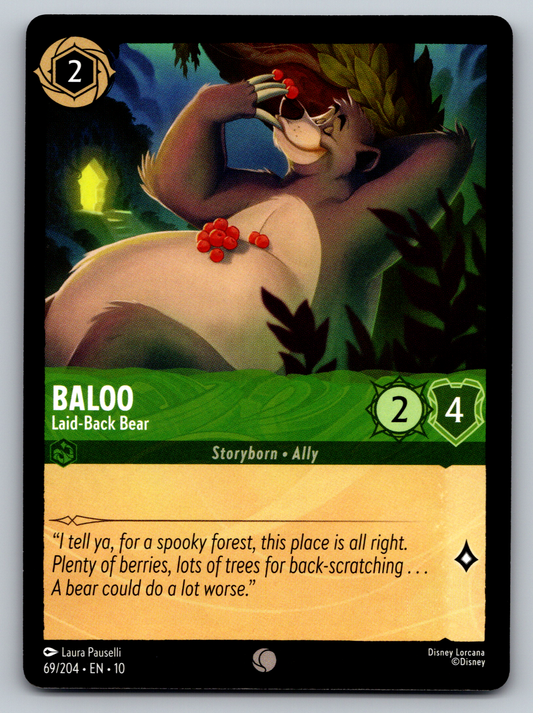 Disney Lorcana Trading Card Game Whispers in the Well 069/204 Baloo Laid-Back Bear Card