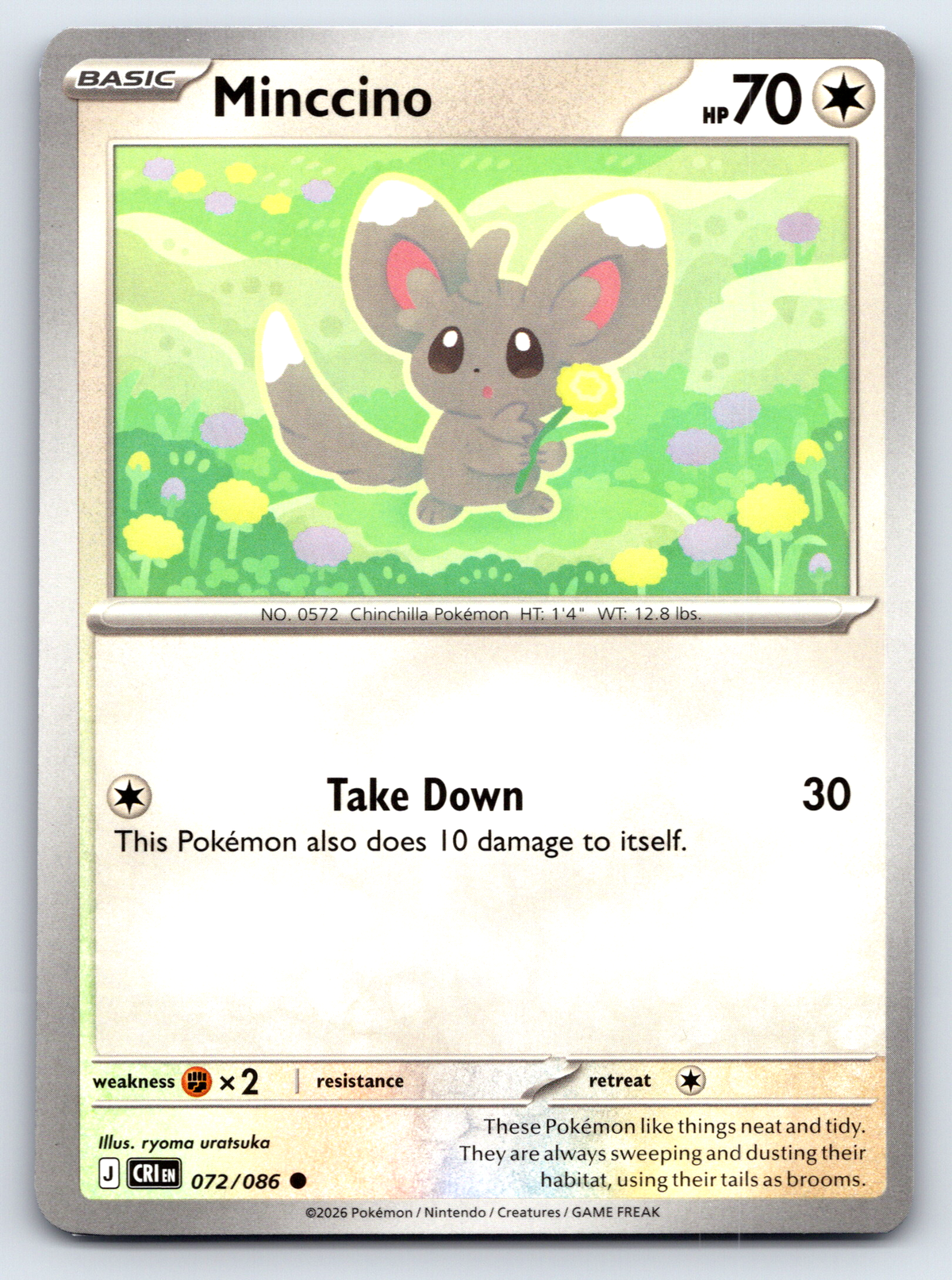 Pokémon Trading Card Game Mega Evolution Chaos Rising CRI 072/086 Minccino