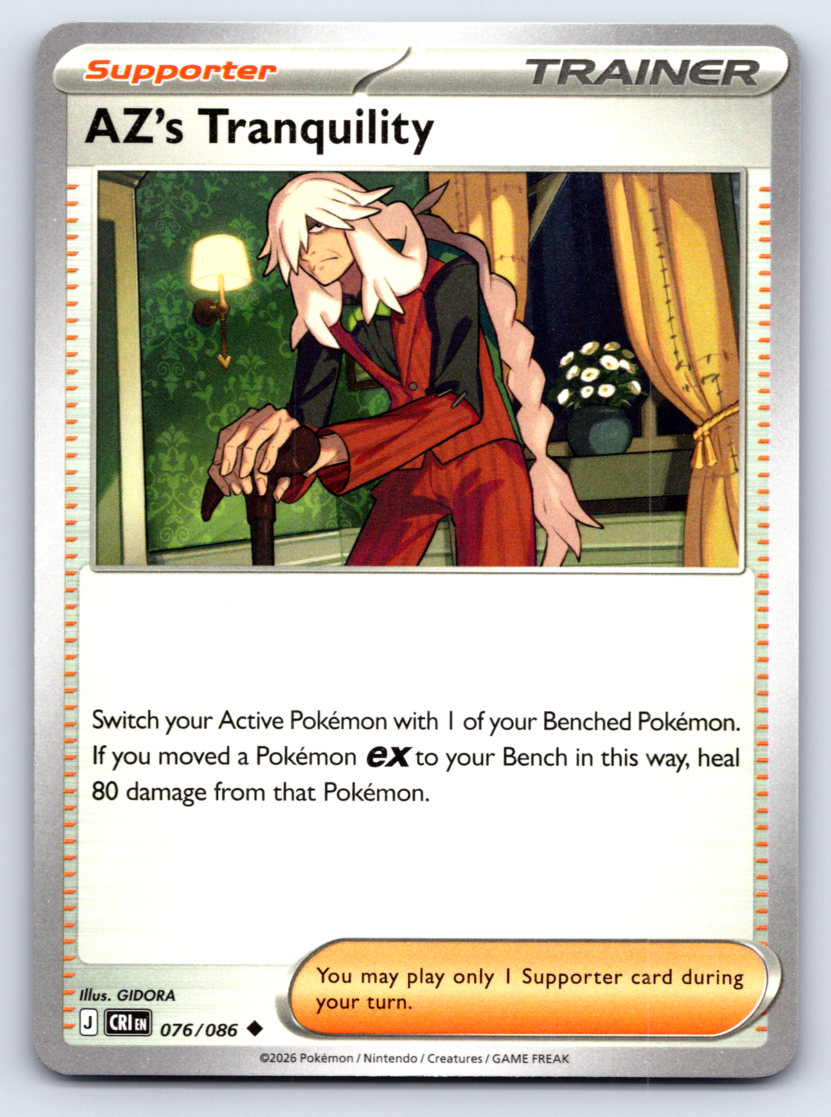 Pokémon Trading Card Game Mega Evolution Chaos Rising CRI 076/086 AZ's Tranquility