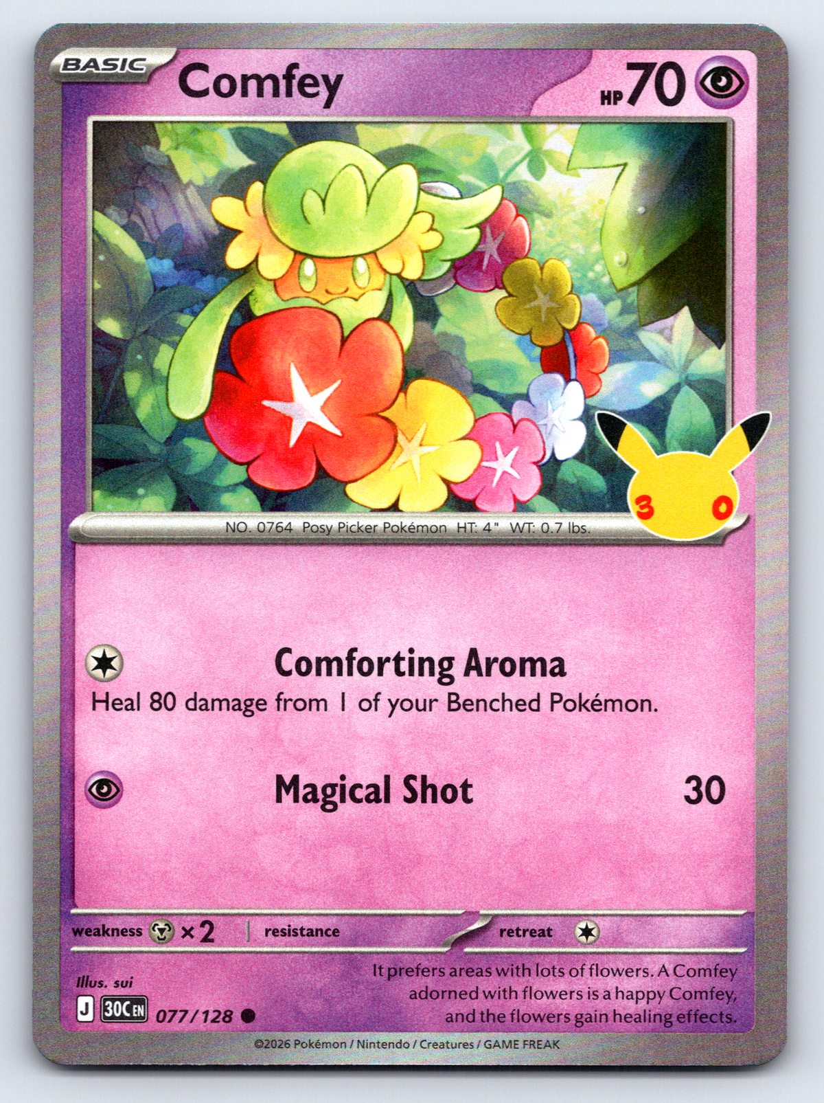 Pokémon Trading Card Game 30th Celebration 30C 077/128 Comfey