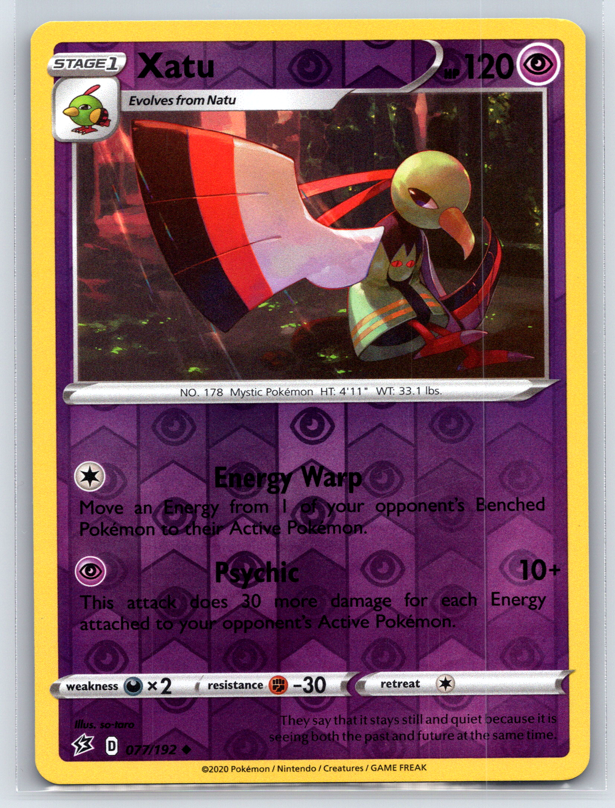 Pokémon Trading Card Game Sword & Shield Rebel Clash RCL 077/192 Xatu