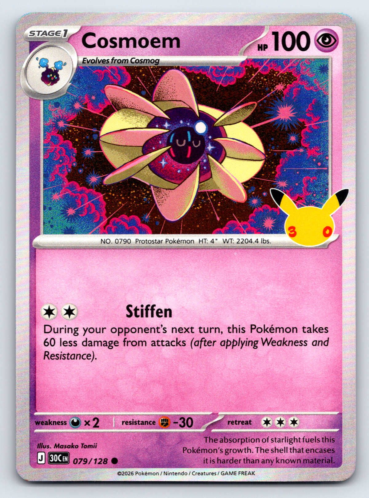 Pokémon Trading Card Game 30th Celebration 30C 079/128 Cosmoem